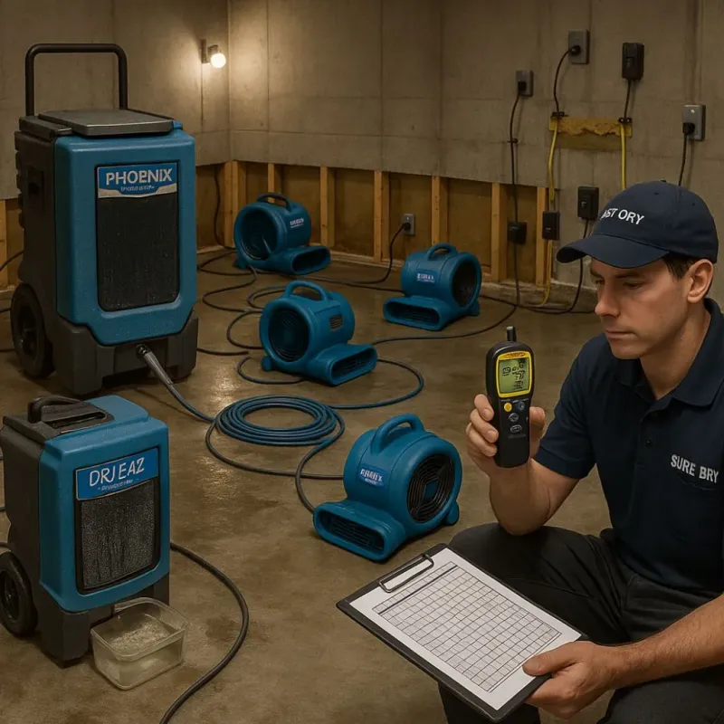 Structural Drying and Dehumidification process in Bayshore Gardens, FL